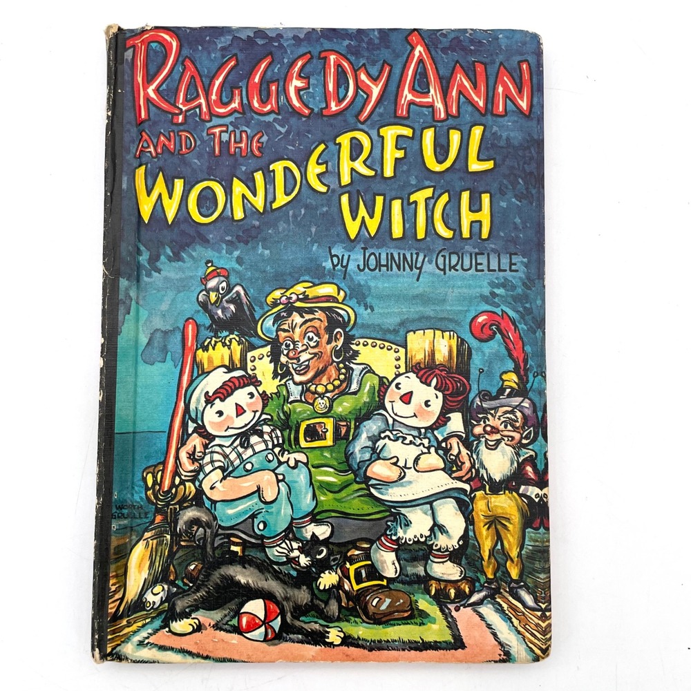 Bobbs-Merrill Raggedy Ann and the Wonderful Witch Book Kids Multi Good Vintage